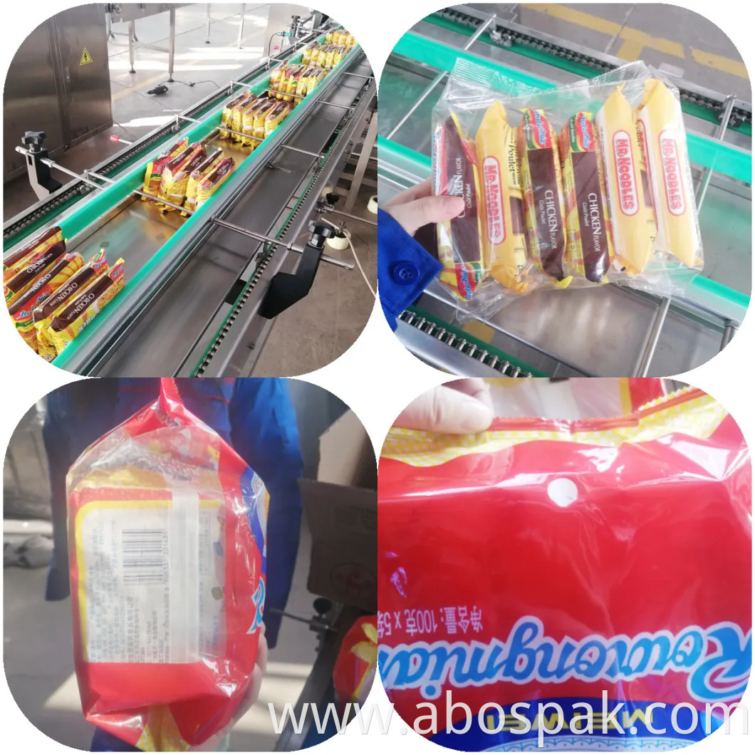High Speed Automatic Indomie Nissin Fried Instant Noodles Flow Food Packing Packaging Line with Dispenser/Seasoning Packaging Machine